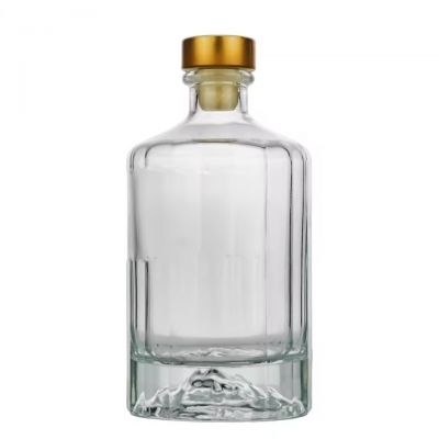 Custom Extra Flint 500ml Glass Bottle With Cork Cap for Whisky Liquor Bouteille En Verre Bottiglie Vetro