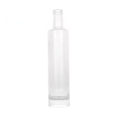500 ml round glass whisky bottle for liquor Flat Shoulder Bottle 700 ml 1 liter tequila vodka glass spirit bottle Cork Polymer