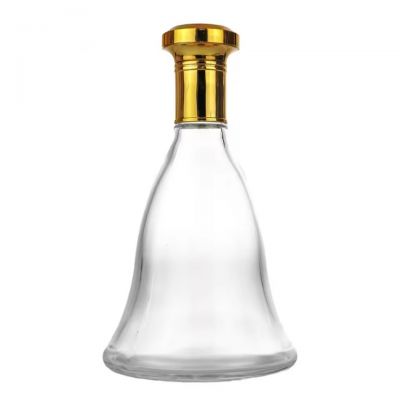 High Quality 750ml 75cl Transparent Glass Bottle with Luxury Custom Gold UV Cork for Brandy Vodka Rum Tequila Wine and Liquor