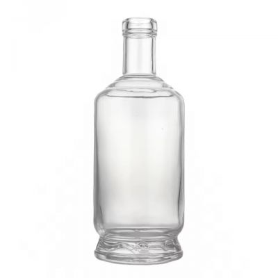 Customizable 700ml Round Shape Bottom Glass Bottle With Cork Top 700ml Capacity for Spirit Glass Bottle