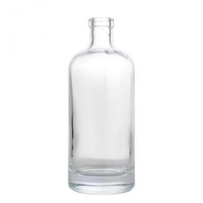 500ml Customized Personalized Cork Short Neck Thick Bottom Round Vodka Whiskey Blank Spirit Glass Bottle