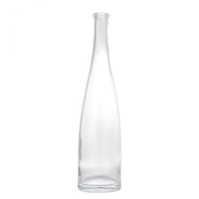 Custom Logo Factory Wholesales 750ml Round Long Neck Cork Cap Thin Bottom Whiskey Vodka Tequila Liquor Glass Bottle