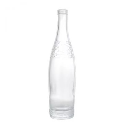 Long Neck Empty Beverage Bottle Spirits Brandy Liquor Clear Bottle Glass Wholesale Custom 500ml Ice Bottle