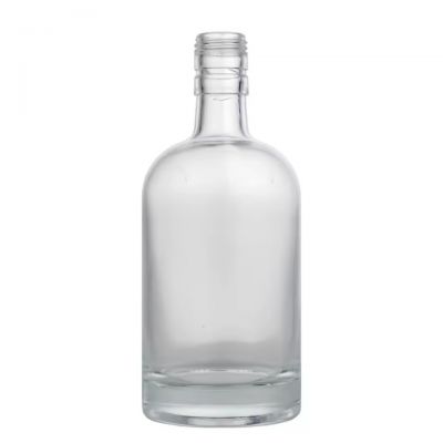 Best Selling Round 500ml Glass Transparent Vodka Tequila Rum Spirit Bottle 50cl Capacity With Screw Cap Customized