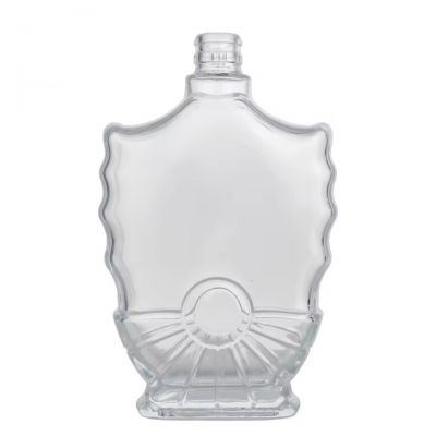 Best Selling 500ml Clear Glass Bottle Wholesale Custom Made Glass Bottles Brandy Whisky Custom Fancy Tequila Liquor Bottle