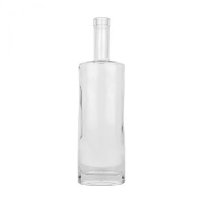 Empty Oval 750ml clear Super Flint Glass Wine Bottle Liquor Vodka Spirits Brandy Rum Olive Oil Liquid Glass Bottle Custom Print