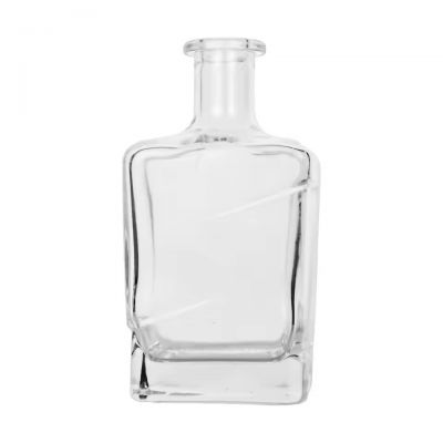 Hot Sale 500ml Mini Transparent Square Glass Bottle for Whisky Liquor Alcohol Spirits Beverage Juice Packing Bottles