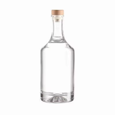 Custom Designed Fancy Supper Flint Glass Bottle for Brandy Whiskey Vodka Rum Gin & Tequila Spirits Cork Sealing