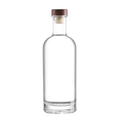 700ML/750ML Flint Clear Glass Bottles with Cork for Gin Wine Liquor Brandy Vodka Tequila Storage
