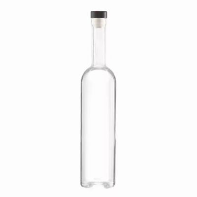 Hot Sale 500ml Recyclable Cork Stopper Glass Bottle with Long Neck and Spray Cap for Ice Wine Vodka Tequila Brandy