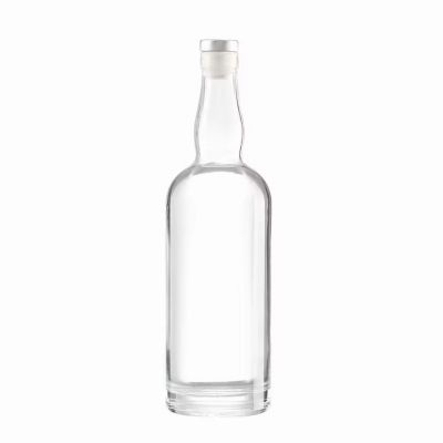 Top Sale Custom 750ml Clear Crystal Glass Bottle Spray Cap for Rum Gin Vodka Tequila Brandy Energy Drinks Cork Sealing Included