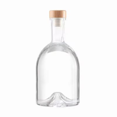 Clear 500ml 700ML Glass Wine Spirit Cork Top Cap Square Cylinder Shape Pump Cap for Gin Rum Alcohol Liquor Vodka Tequila Brandy