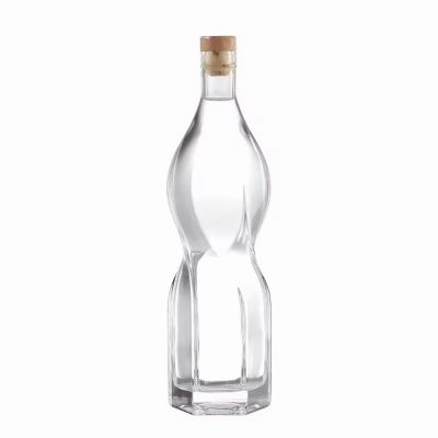 750ml Glass Whisky Bottle with Cork Stopper and Rubber Seal for Brandy and Other Liquors Storage