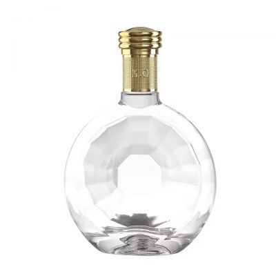 Wholesale Custom Made High Flint Glass Liquor Bottles 500ml 750ml 1000ml Crystal Glass Cork for Tequila Brandy Energy Drinks