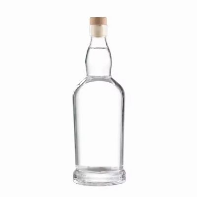 Customizable 500ml 700ml Arched Irregular Glass Spirit Screen Printed Empty Stopper Lid for Vodka Whiskey Rum XO Tequila Brandy
