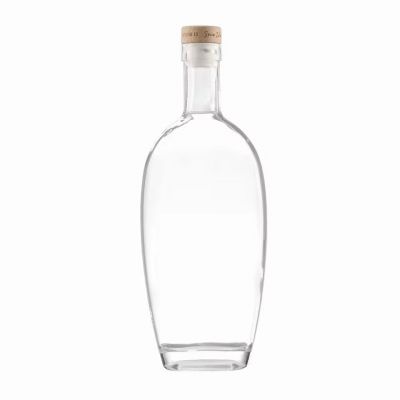 Factory-Sold Large Glass Bottles with Sustainable Cork and Pump Cap for Gin Rum Whisky Tequila Brandy