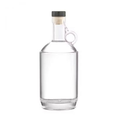 Customized Round 500ml 750ml Transparent Unique Design Gin Vodka Whiskey Brandy Super Flint Glass Bottle