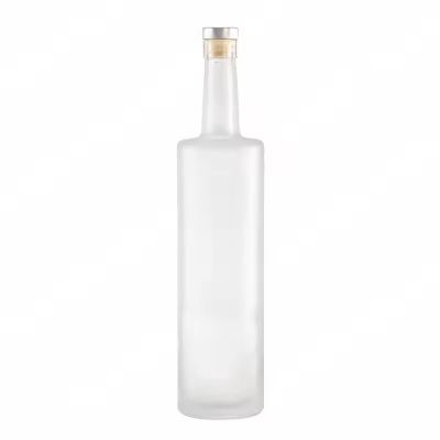 Custom Frosted 500ml 700ml 750ml Screen Printing Liquor Bottle Glass Whiskey Rum Tequila Vodka Gin Bottle