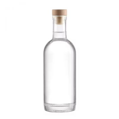 Wholesale 750ml 375ml Whisky Gin Rum Tequila Vodka Liquor Glass Spirits Bottle With Cork Stopper