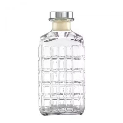 Custom Luxury Empty Crystal Square Vodka Gin Whiskey Liquor Spirits Glass Bottles with Stopper