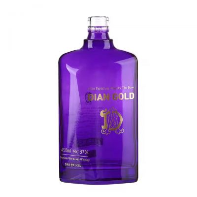 Customized Decoration Luxury Purple Color 500ml 700ml 750ml Spirits Liquor Gin Brandy Whisky Alcohol Glass Bottle