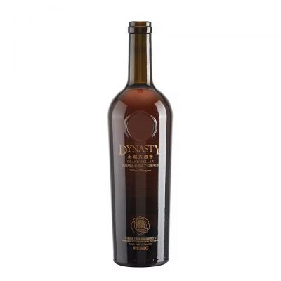China Luxury Dynasty Black Reserve Transparent Empty Customized 500ml 750ml Glass Wine Bottle for High-End Winery