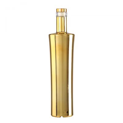 Aureate Celestial Column Electroplating Transparent Empty 500ml 750ml Glass Liquor Bottle for High-End Spirits
