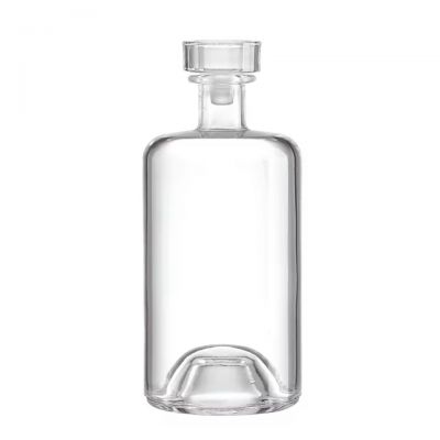 High Quality Customized Thick Bottom Transparent Empty Round 500ml 750ml Rum Vodka Gin Glass Liquor Bottle