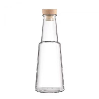Wholesale Clear Alcoholic Beverages Glass Liquor Bottle with Wide Mouth Jar for Spirit Vodka Packaging