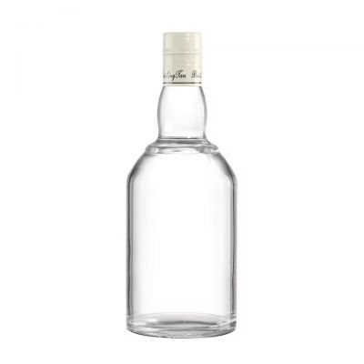 Wholesale High Quality French Brandy Customized Transparent Empty 500ml 750ml Gin Whisky Rum Glass Liquor Bottle