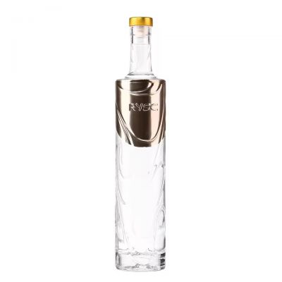 Factory Sale Custom 500ml 700ml 750ml Clear Glass Liquor Bottle for Vodka Whiskey Gin Rum Tequila Spirits Wine Brandy With Cork
