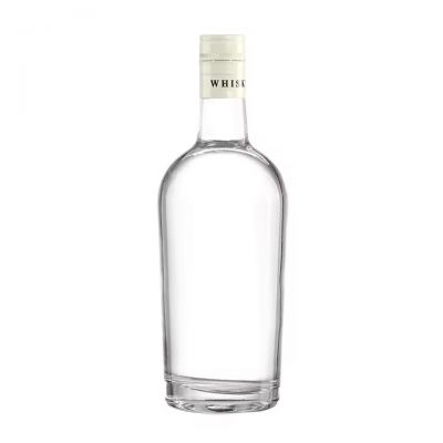 Wholesale Luxury Premium Custom Empty Flint 750ml 1000ml 500ml Glass Bottle With Cap for Whisky Spirit Liquor