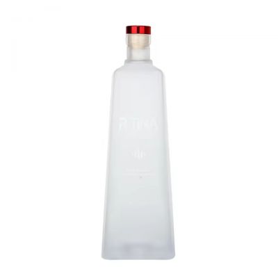 Manufacturer Hot Sale Premium 750ml 700ml Square Frosted Printing Logo Vodka Wine Empty Glass Bottle for Wine Beverage Brandy