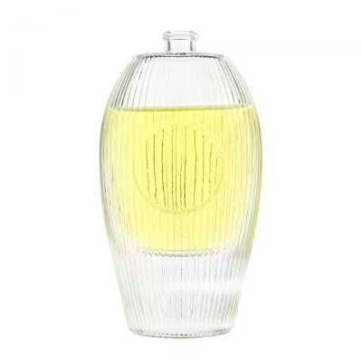 Luxury Premium Fluted Flat Vase Transparent Empty 20ml 30ml 50ml 100ml Glass Perfume Bottle for Hotel Resort Home Fragrance