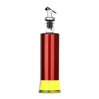 Premium Olive Oil Dispenser Kitchen 500ml Leak-proof Easy-operation Clear Glass Cooking Oil Bottle with Cap
