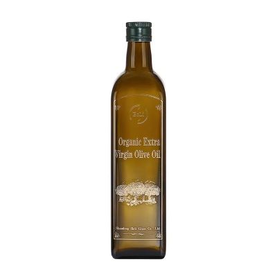 Customizable375ml 500ml 750ml Square Green Brown Amber Cooking Olive Oil Juice Glass Bottle in Stock