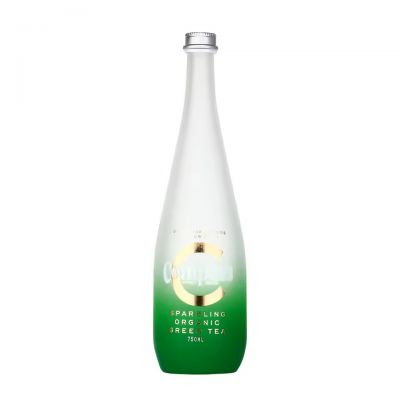 Hot Sale 330ml 500ml Spray Green Blue Printing Logo Glass Beverage Bottle Round Empty Glass Sparkling Water Bottle