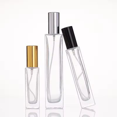 Luxury 30ml 50ml 100ml Clear Glass Perfume Spray Bottle with Continuous Spray Pump for Perfume Skin Care Serum and Diffuser