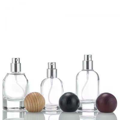 0.5cm Screen Printed Round 30ml Round Shape Plastic or Wooden Cap Diffuser Packaging Perfume Jars Pump Sprayer