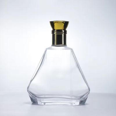 Super Flint 500ml 700ml 750ml High-End Luxury Custom Glass Bottle with Glass Stopper and Cork Screen Printed Empty for Brandy