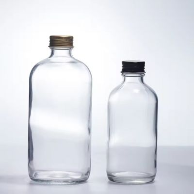 Glass Beverage Cylindrical Bottle 250ml 500ml Sizes Steel Wire & Screw Cap for Tequila Fruit Juice Other Beverages Premium Seal