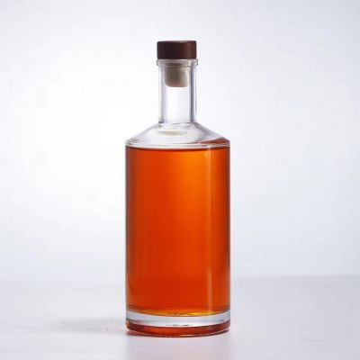 Wholesale Custom Empty Clear 375ml Wine Bottles Corks Frost Decal Options for Vodka Gin Brandy Whiskey Tequila Energy Drinks