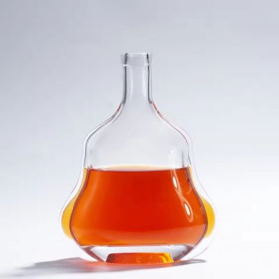 Luxury 750ML Gourd Shape Glass Bottle Customized High Quality Cork Sealed for Vodka Whiskey Tequila Spirits