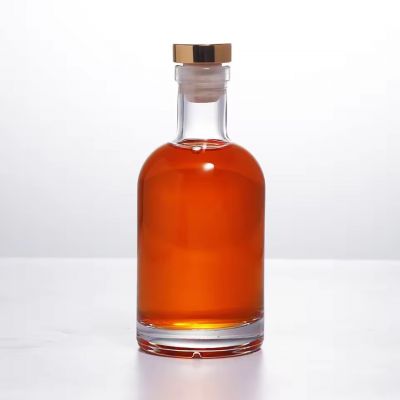 Small Mini Clear Glass Bottles Liquor Wine Cork Lid 200ml Cylinder Tequila Brandy Energy Drinks Daily Household Use Silk Screen