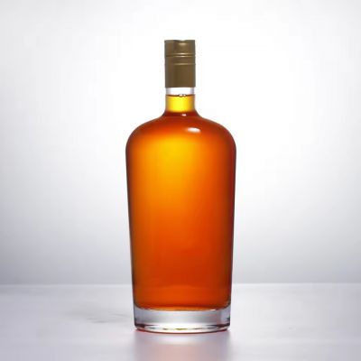 Luxurious 750ml Transparent Glass Long Neck Philadelphia Bottle Whiskey Vodka Rum Gin Brandy Glass Bottle with Screw Cap Seal