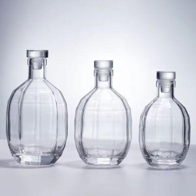 250ml 380ml 500ml Round Spherical Crystal Drinking Glass Bottle Whiskey Bottle Shaker