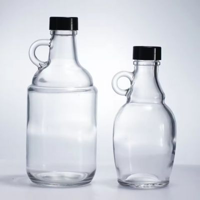 500ml to 5000ml Flat Glass Jar with Rubber Stopper for Beverage Bottle Fruit Juice Storage and Tequila Storage