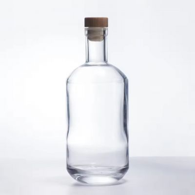 Customized Logo Boston Flint Glass Bottles High Quality 200ml/375ml/500ml/700ml/750ml/1000ml Vodka Rum Tequila Cork Stopper