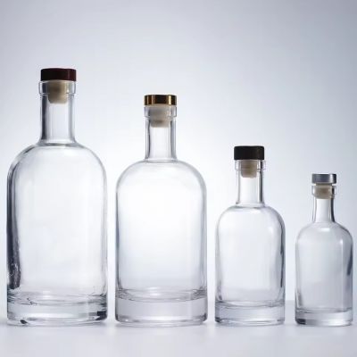 Mini Glass Wine Bottle for Tequila Vodka Whiskey Brandy Sake Wine 100ml 200ml 500ml 700ml Rubber Stopper Custom Color Hot