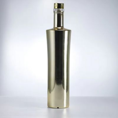 Premium 500ml 750ml 1000ml Liquor Glass Bottles with Electroplated Cork Sealed for Whiskey Vodka Tequila Brandy